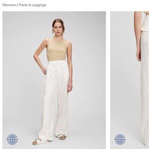 Gap High Rise Linen Wide Leg Pants